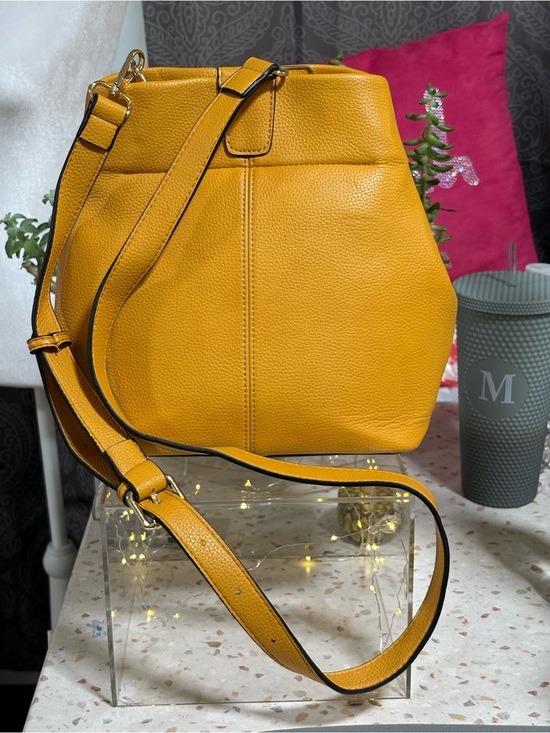 Joy Susan Handbags - Joy Susan Pebbled Mustard Vegan Leather Classic Hobo Tote